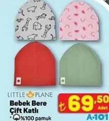 LİTTLE PLANE BEBEK BERE ÇİFT KATLI